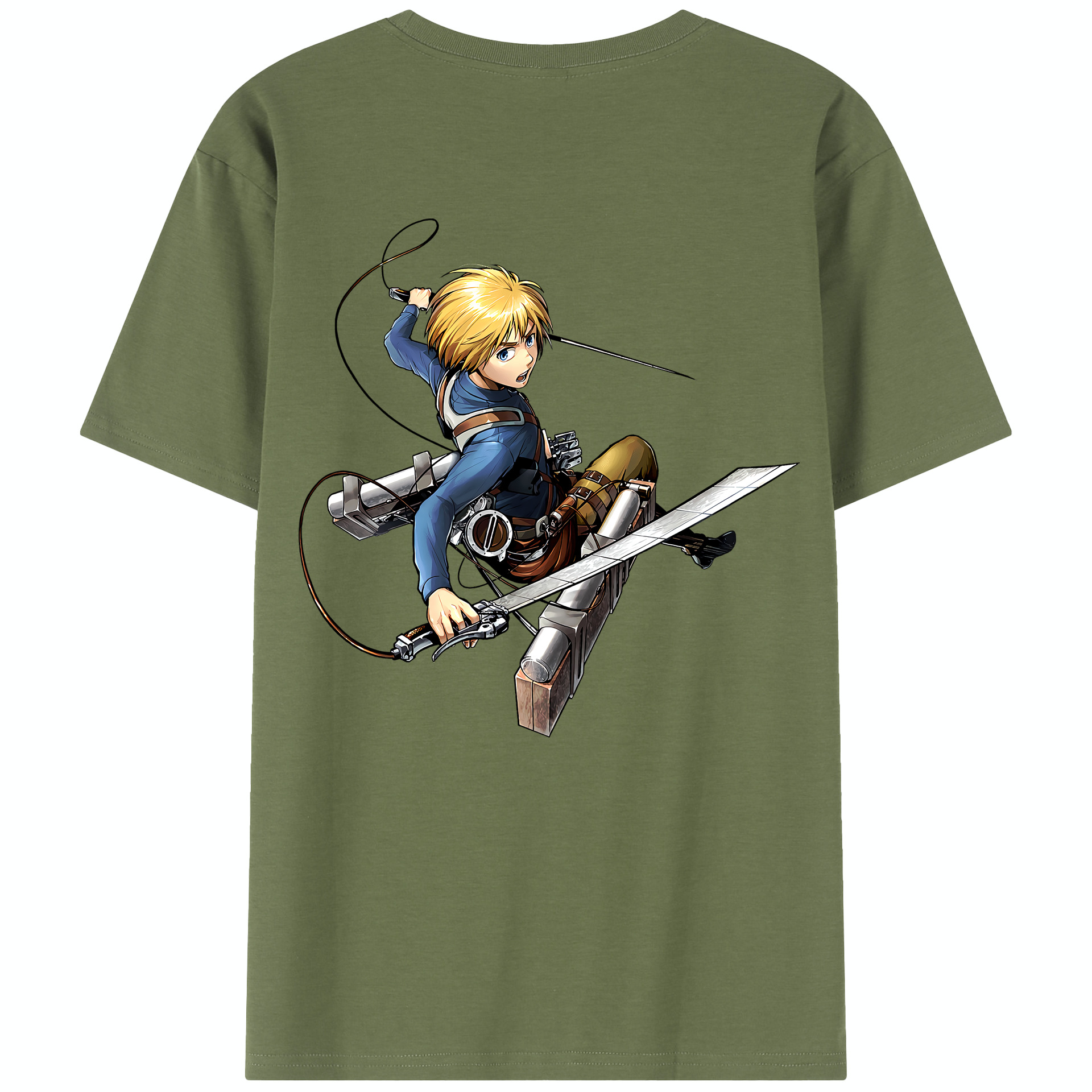 （画像用） 進撃の巨人 アルミン·アルレルト Attack on Titan Armin Arlert 綿100％半袖Tシャツ（背面プリント）